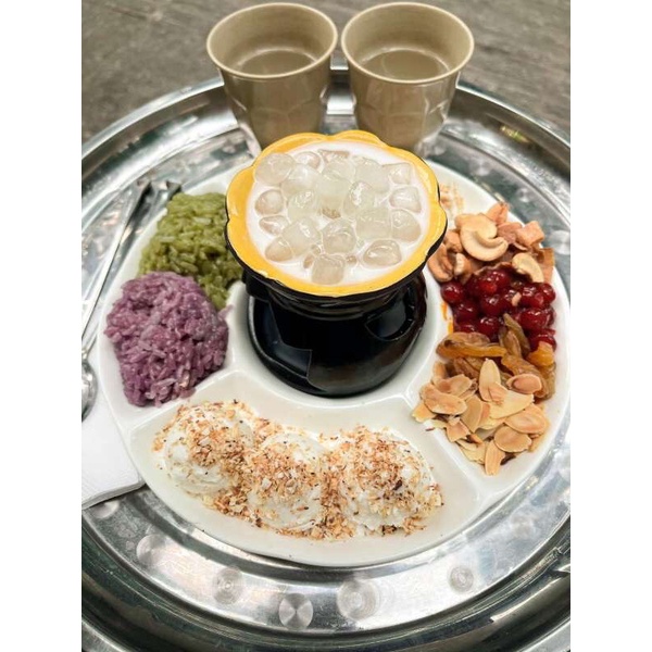 Khay lẩu kem liền 4 ngăn size 24cm