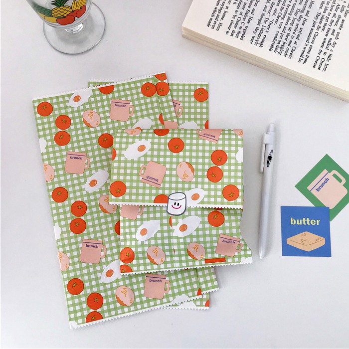 Set 5 túi giấy đựng quà, đựng bánh trứng sốt cà chua