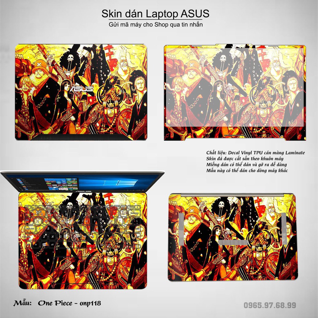 Skin dán Laptop Asus in hình One Piece _nhiều mẫu 13 (inbox mã máy cho Shop)