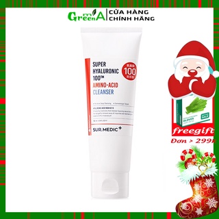 Sữa Rửa Mặt Sur Medic Tạo Bọt Làm Sạch Sâu Cấp Ẩm Sur.Medic Super Hyaluronic 100 Amino-Acid Cleanser 100ml [NHẬP KHẨU]