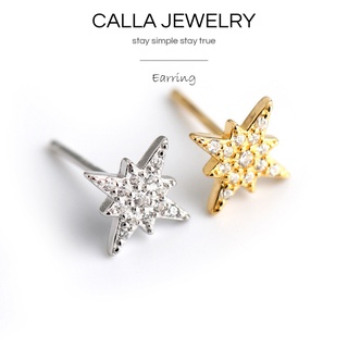 North Star Earrings | Khuyên tai bông tai bạc sao 8 cánh phong cách cá tính Calla Jewelry l E018