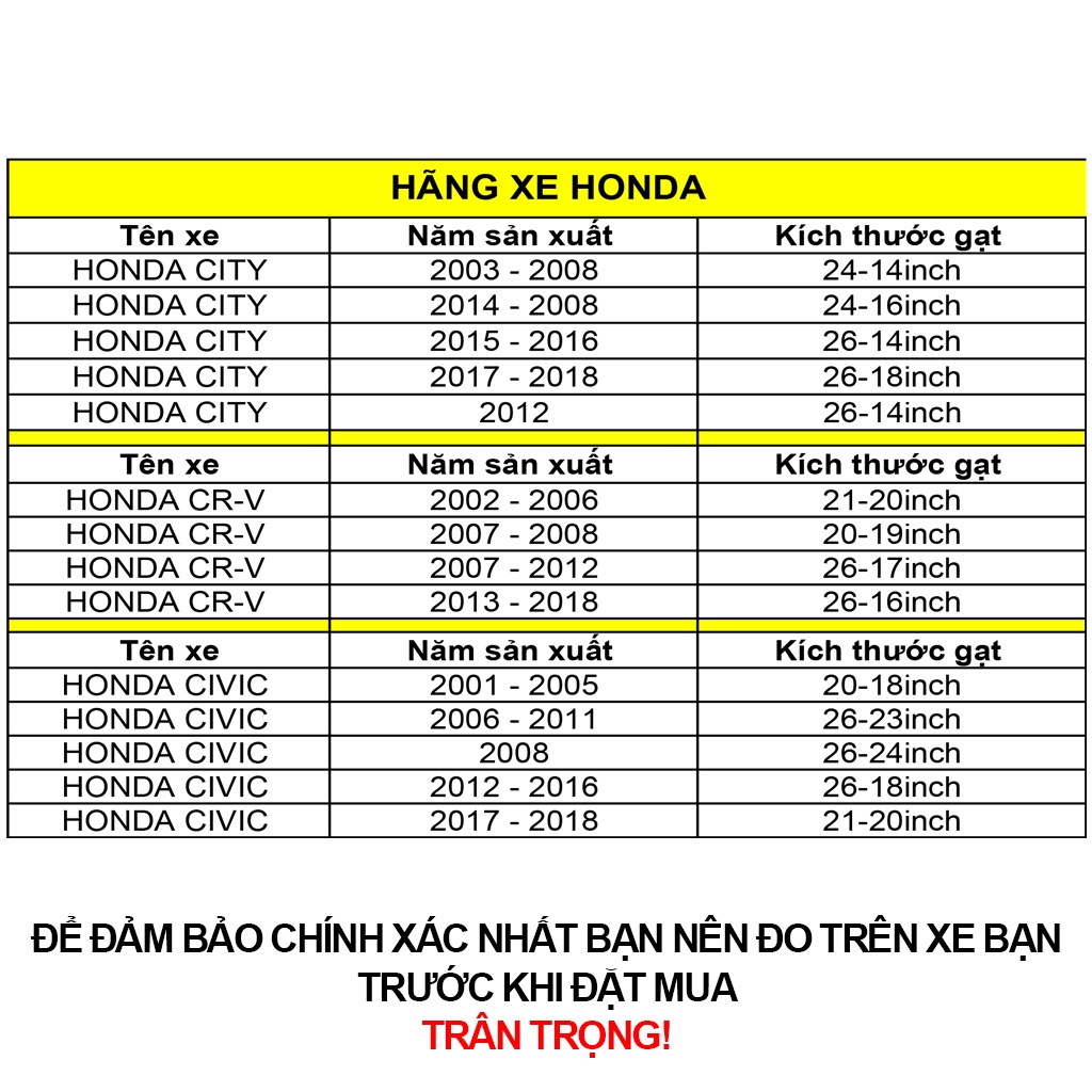 Thanh gạt nước mưa xe Honda CR-V, Honda Civic, Honda City, cần gạt mưa ô tô khung lắt lưỡi silicon chất lượng