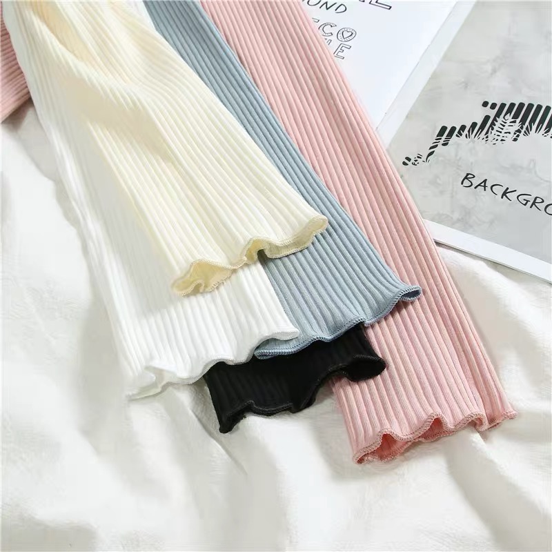 MS3353 Áo thun gân viền sóng siêu xinh