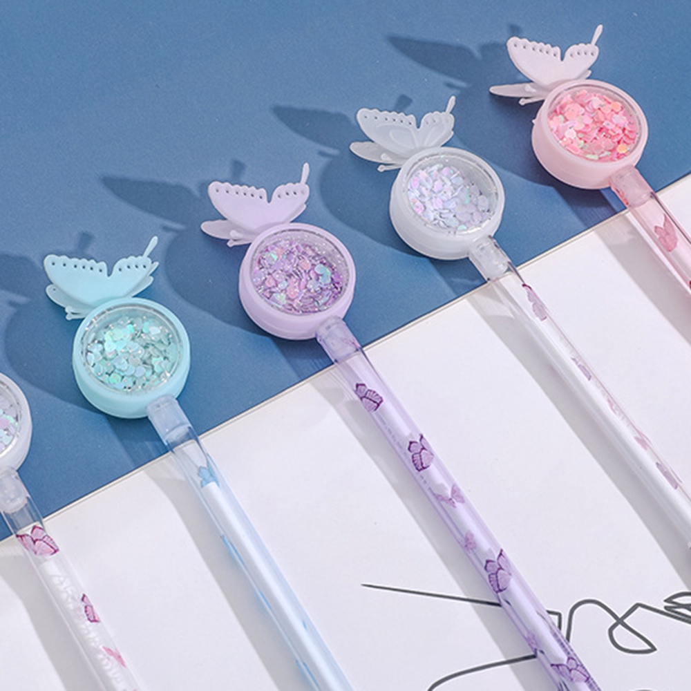 1 Cây Bút Chống Muỗi Hình Trái Tim Hoạt Hình Đính Kim Sa Màu Ngẫu Nhiên Cho Học Sinh/Văn Phòng