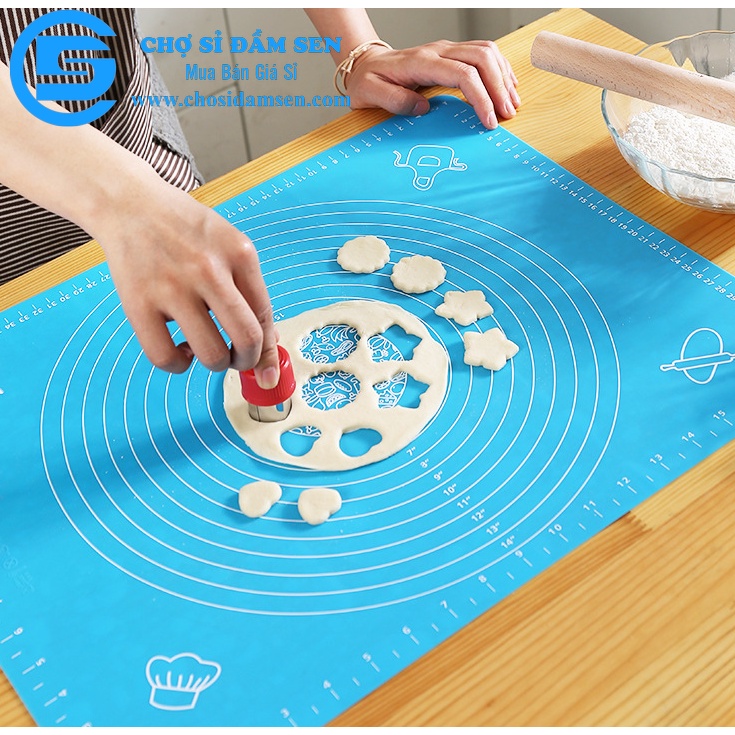 Thảm Nhào Bột , tấm cán Bột Silicone Làm Bánh Chống dính, Tấm lót cách nhiệt, dụng cụ nhà bếp G308-ThamCanBot