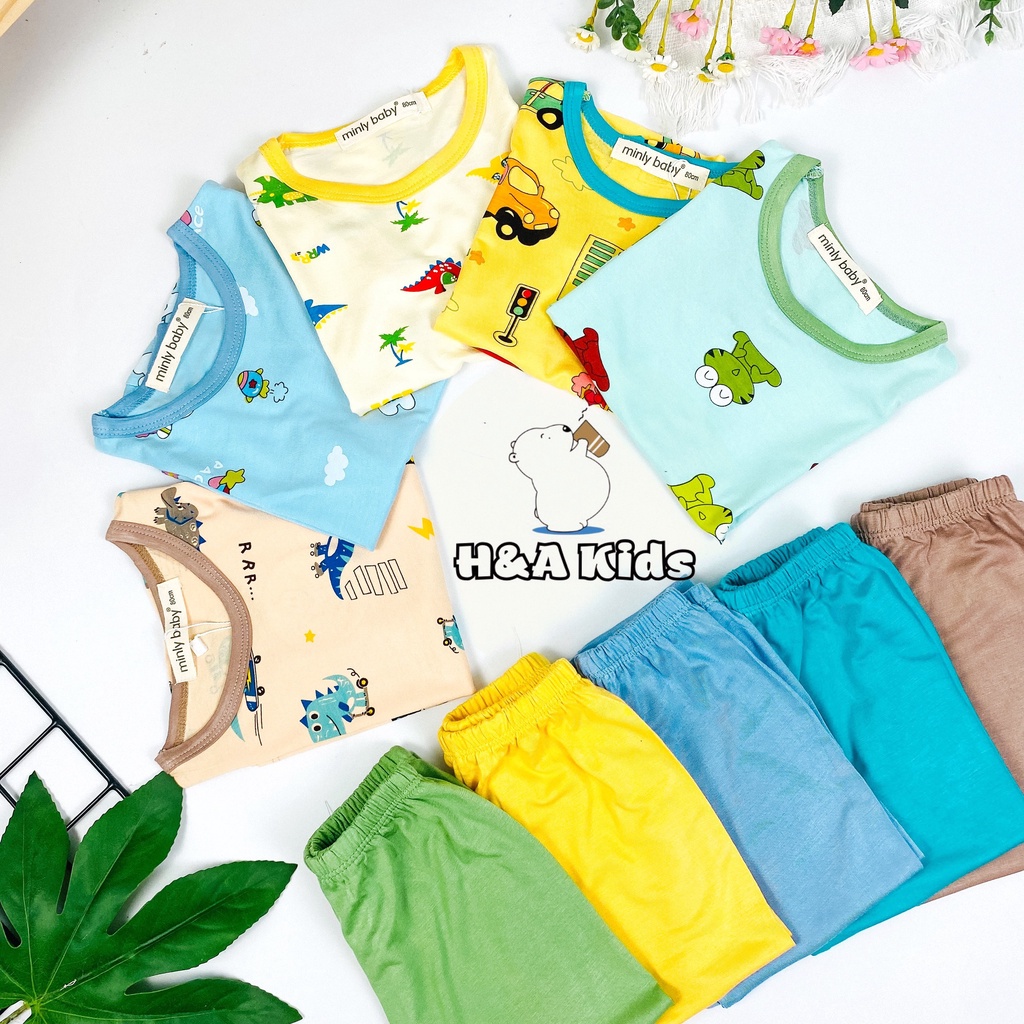 [Bé 20-33kg] Bộ Tay Ngắn Quần Dài in hình phối quần màu THUN LẠNH SIZE ĐẠI Cho Bé trai bé gái từ 20-33kg