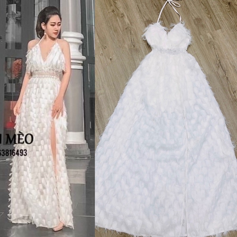 Maxi lông ren 2 dây hở lưng quyến rũ sang trọng, đầm váy trắng xoè dài thời trang hot girl dự tiệc đi chơi/biển du lịch