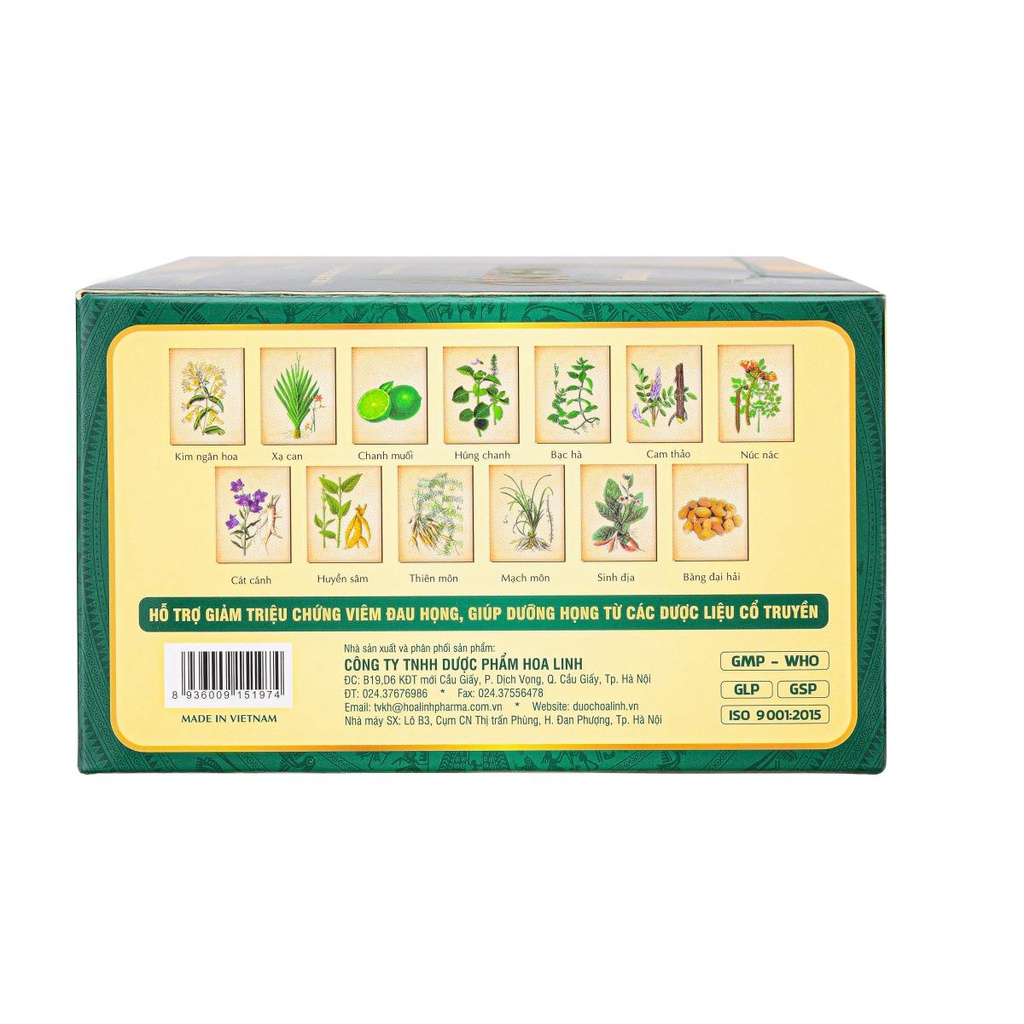 Viên ngậm ho thảo dược Vĩ Ngân hộp 10 viên - Tiêu viêm , dưỡng họng , giảm đau mau lành tổn thương niêm mạc - VN1 03