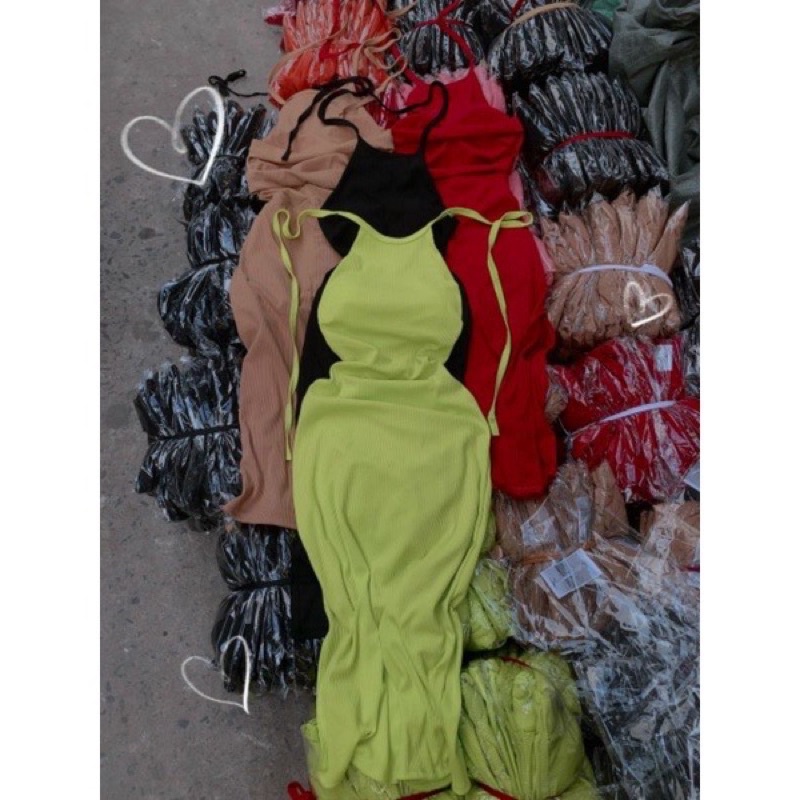 Đầm yếm hở lưng xẻ đùi form ôm body nữ Có Mút Lót Ngực chất vải thun gân len 4 chiều FreeSize, Váy trễ vai (Bảo An Hot) | WebRaoVat - webraovat.net.vn