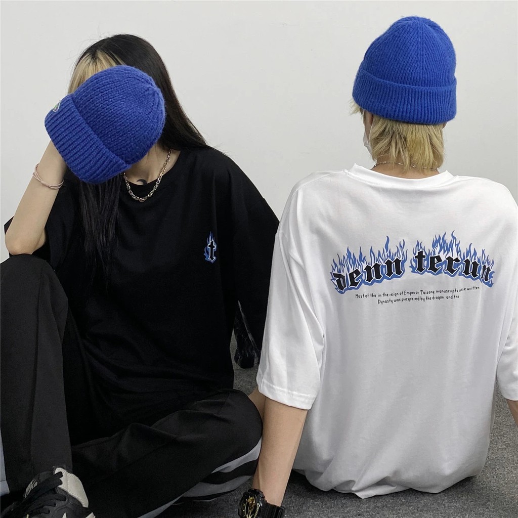 Áo thun tay lỡ nam nữ, áo phông form rộng chất cotton mát mịn thấm hút mồ hôi in hình CHỮ T | BigBuy360 - bigbuy360.vn