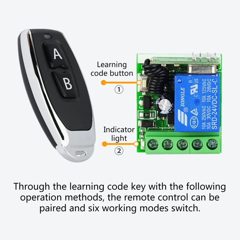 【3C】 DC12V Wireless Control Switch Relay Receiver Module RF Remote Transmitter 433Mhz