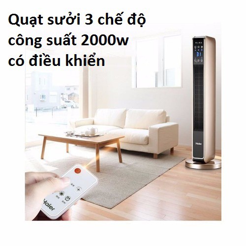 Quạt sưởi điện cao cấp 3 chế độ , có điều khiển , Thiết bị sưởi