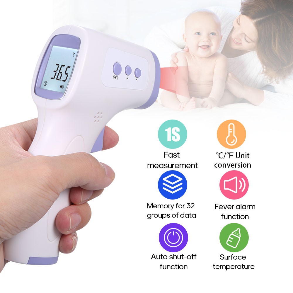 Non-contact IR Infrared Thermometer Forehead Temperature Measurement LCD Digital Display ℃/℉ Accuracy ±0.2℃