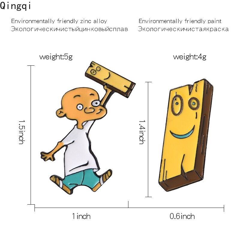 Ghim cài áo Miss Zoe tráng men hình hoạt hình Eene cho bạn bè