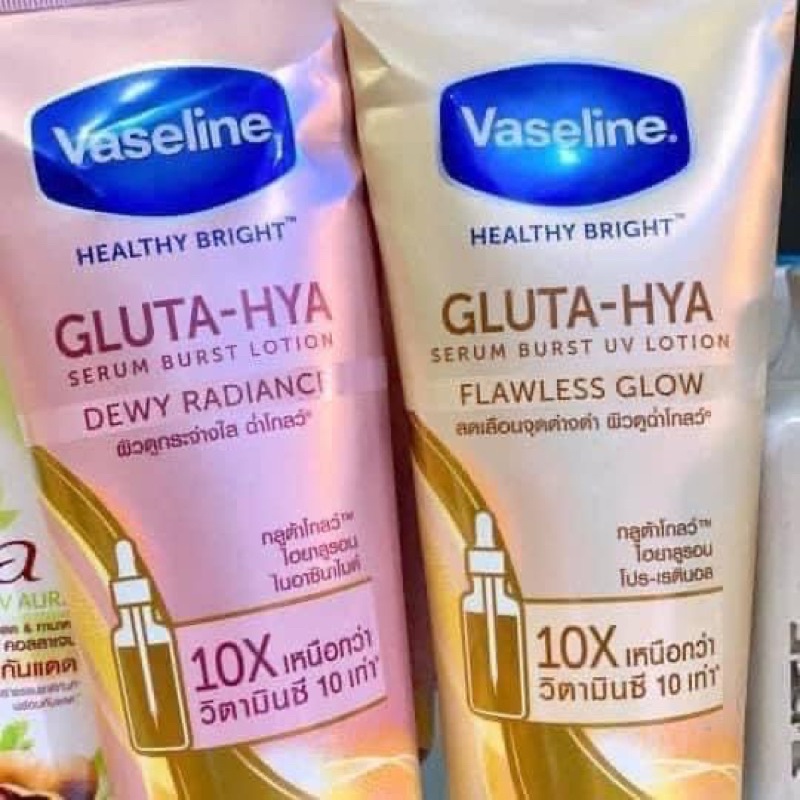 Sữa dưỡng thể Vaseline Healthy bright gluta Hua serum Burst lotion 10x thái lan