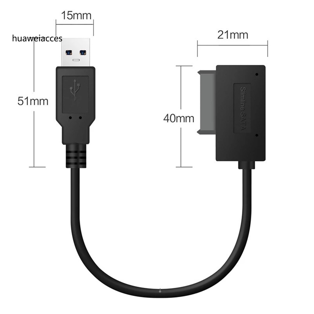 Cáp Chuyển Đổi Hua-Usb 2.0 Sang Mini Sata Ii 6 + 7 13pin Cho Ổ Đĩa Dvd / Cd Rom