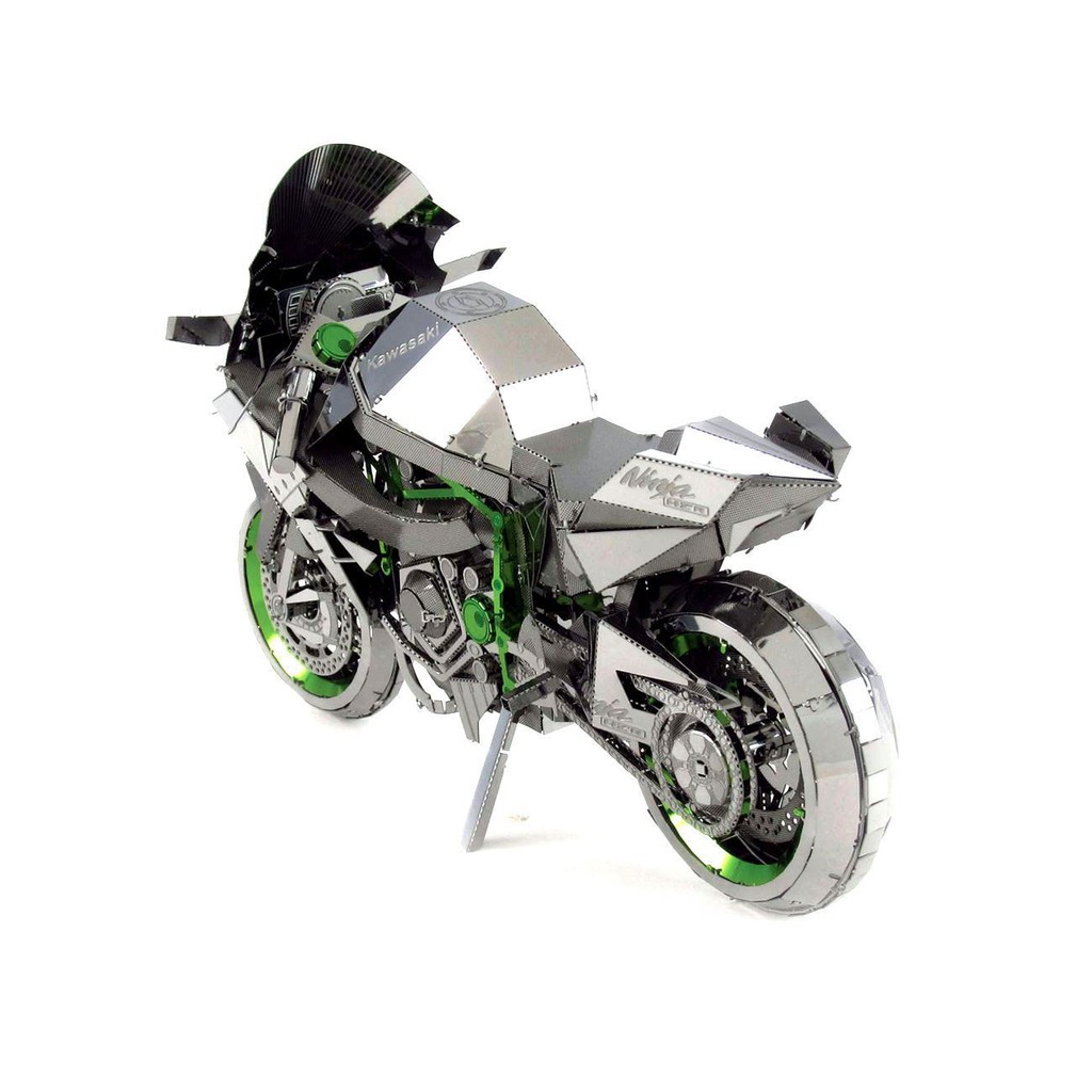 Mô hình lắp ghép 3d kim loại xe mô tô kawasaki-ninja-h2r