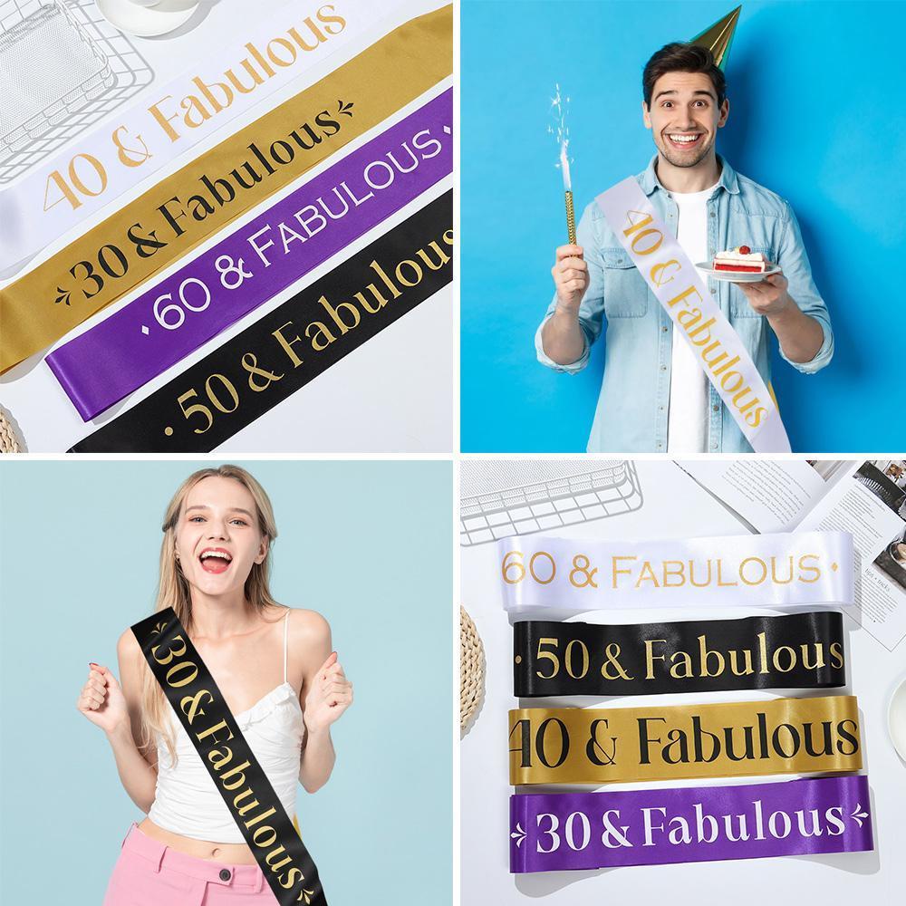 Dây Nịt Satin Lấp Lánh Thời Trang 30th 40th 50th 60th Birthday 30 &amp; Fabulous