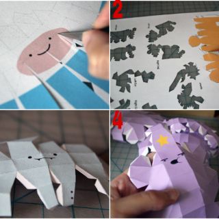 Mô hình giấy [Adventure Time]Finn,Jake,Marceline,Lumpy Space Princess(LSP)