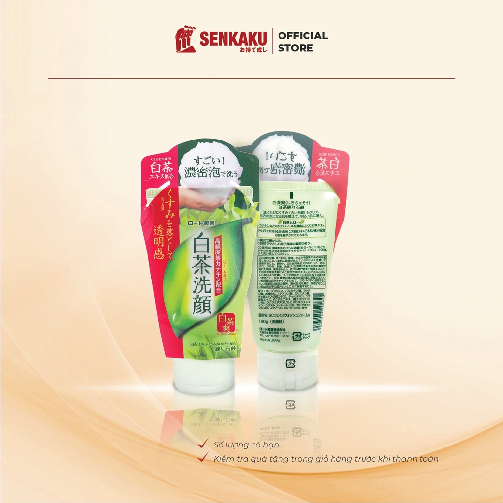 Sữa rửa mặt trà xanh Nhật Bản Rohto Shirochasou Green Tea Foam 120g