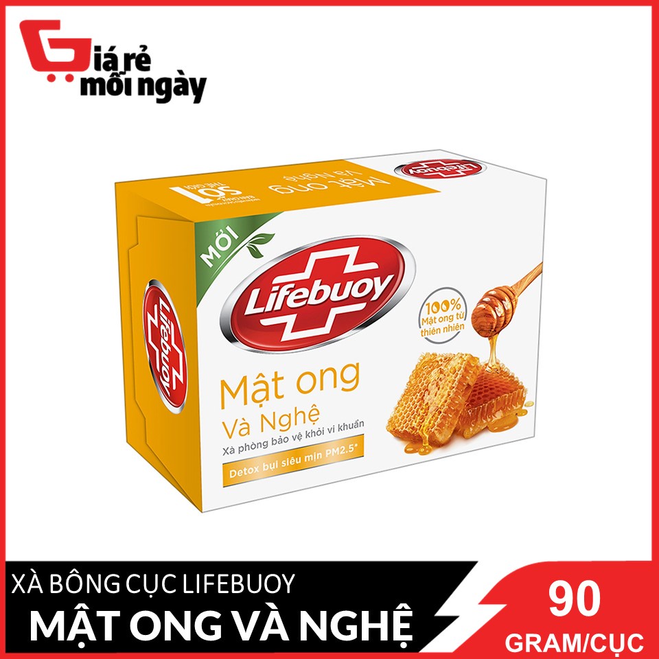 Xà bông cục Lifebuoy Bảo vệ khỏi vi khuẩn Mật Ong và Nghệ (Vàng) 90g