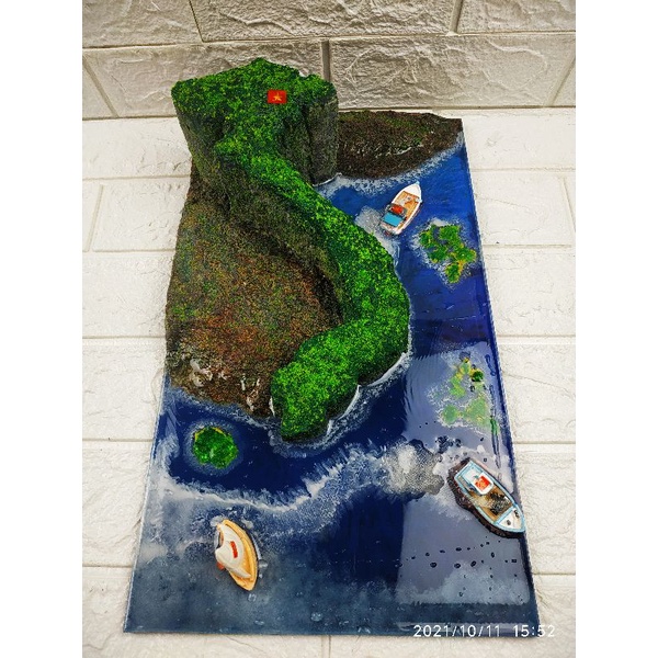 Bể cá 40cm 3D - Việt Nam Quê Tôi - Bonsai Family - Trang trí Tiểu Cảnh. Epoxy Resin. Thủy Sinh Nghệ Thuật, sáng tạo.