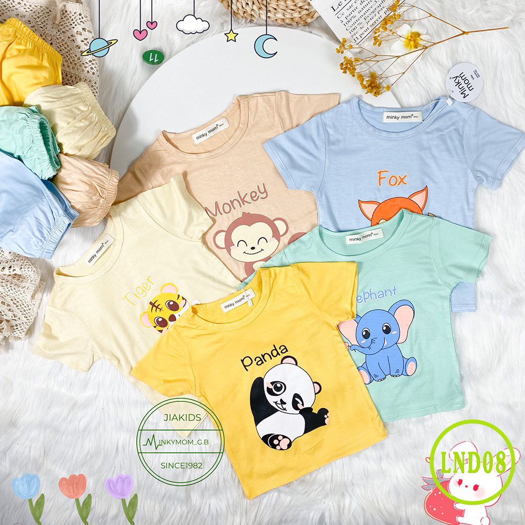 [LND08] Bộ Cộc Tay, Quần Dài Thun Lạnh MINKY MOM CÓ SIZE ĐẠI In Hình Dễ Thương Mềm Mịn Thoáng Mát, Hàng Chuẩn Đẹp Cho Bé