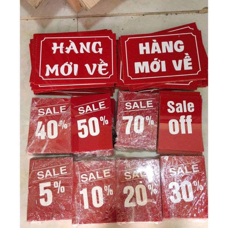 BIỂN SALE, BẢNG GIÁ SALE, BIỂN HÀNG MỚI VỀ, SALE 20,30,50,70%,BIỂN GIẢM GIÁ, BẢNG KHUYẾN MÃI