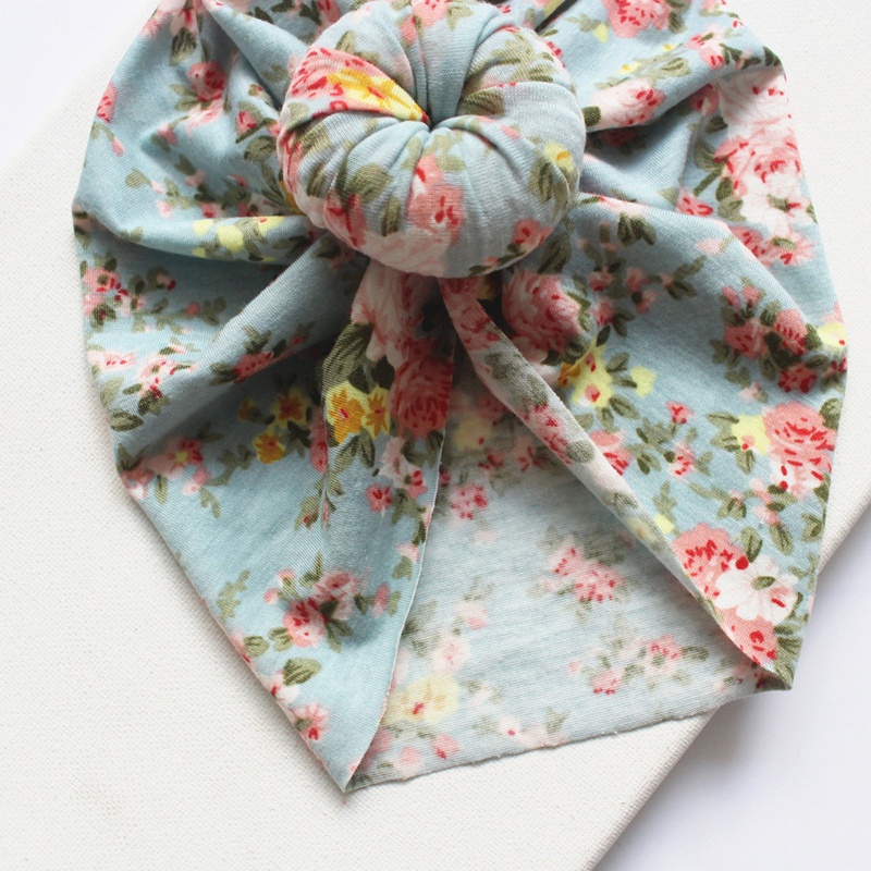 Mũ Beanie Thắt Nút In Họa Tiết Hoa Dễ Thương Cho Bé Sơ Sinh