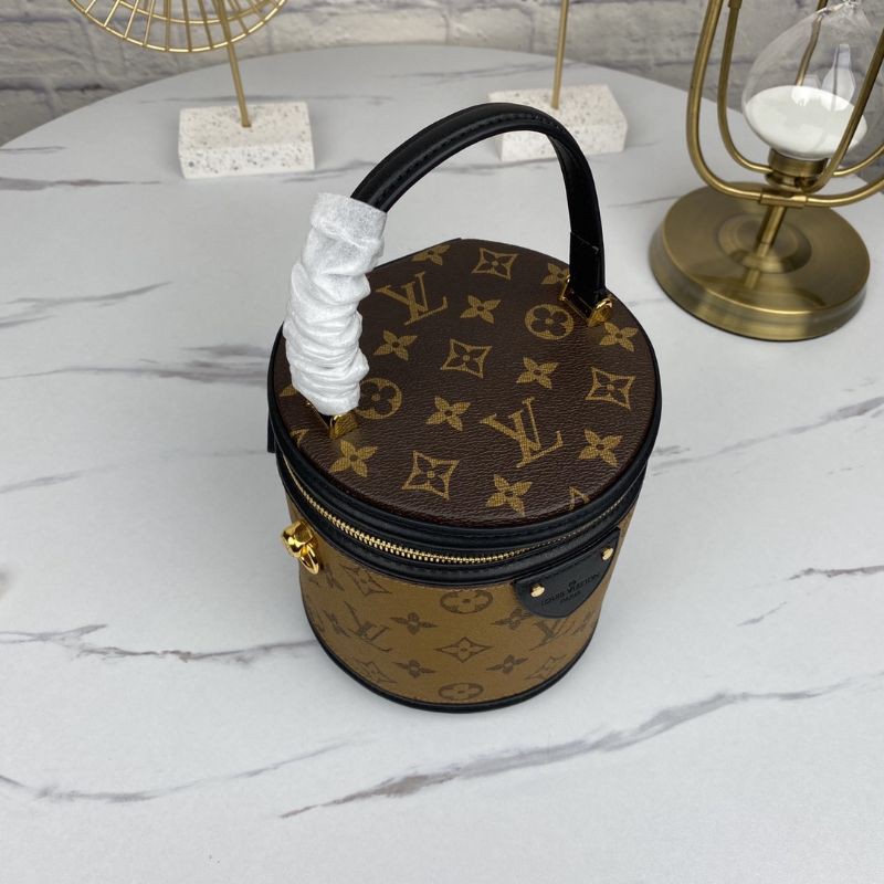 túi xách đeo chéo nữ da thật dáng hộp tròn họa tiết monogram reverse LV