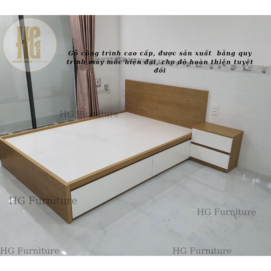 (Freeship HCM)Giường ngủ, Giường gỗ công nghiệp Hoàng Giang