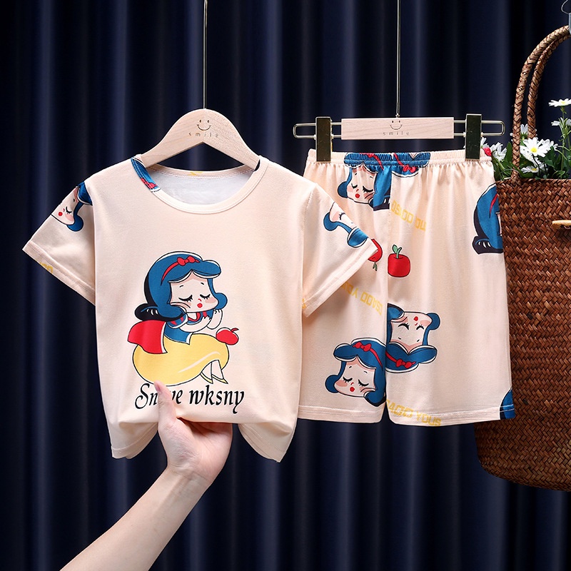 Bộ Đồ Ngủ Kiểu Công Chúa In Hình Pikachu Doraemon Dễ Thương Cho Bé Gái