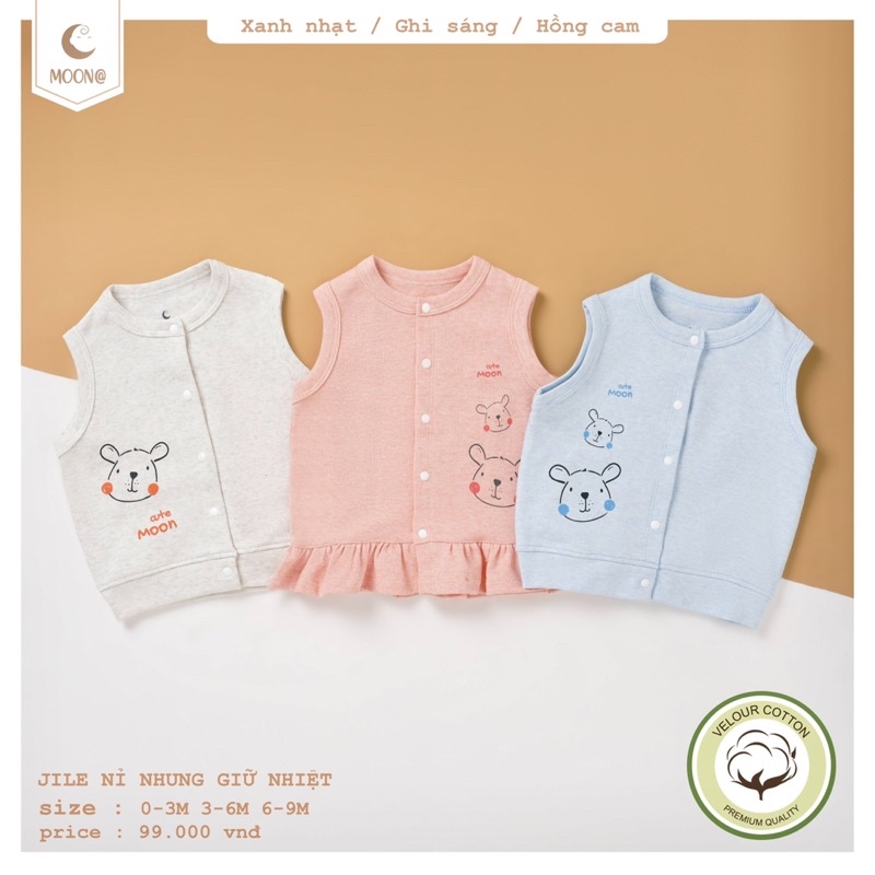 [lullaby] Áo gilê trần bông cho bé sơ sinh tới 1 tuổi 3-10kg thu đông