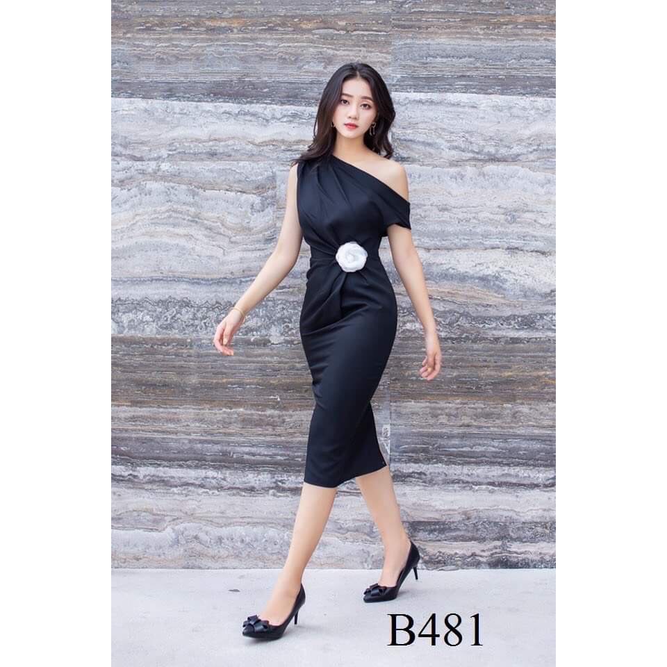 Váy ôm body lệch vai kết hoa sang trọng thời trang thiết kế Arava vk060
