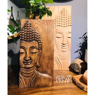 tranh phật gỗ nửa mặt