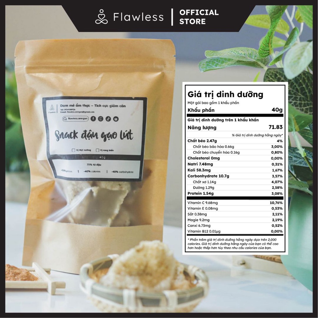 Snack ăn kiêng Ức gà/Đậu gạo lứt Flawless Ăn ngon | Ăn vặt healthy, đồ ăn kiêng eatclean, tăng cơ, giảm mỡ, giảm cân