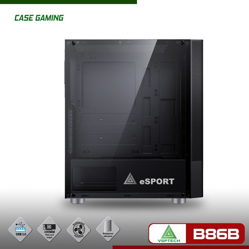 Vỏ Máy Tính Gaming Mặt Lưới VSP B86P (PINK,WHITE,BLACK)- Hàng Chính Hãng - 2T_PC