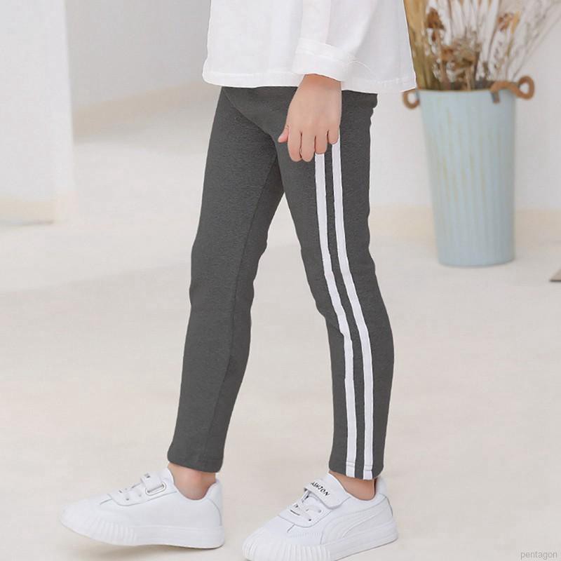 Quần Legging chất Cotton hoạ tiết kẻ sọc cho bé