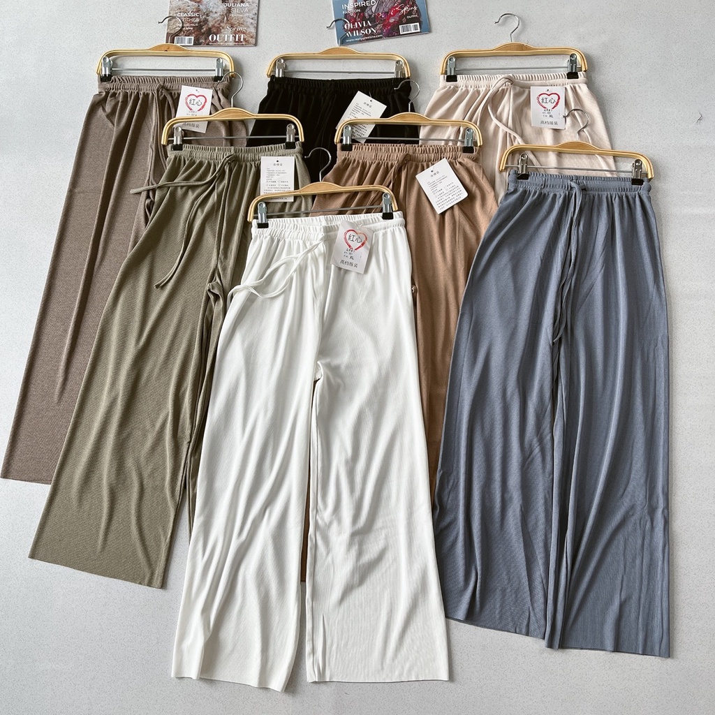 Quần Thun Tăm Ống Rộng Dây Cột Nơ Lưng Quần | Smide Clothing