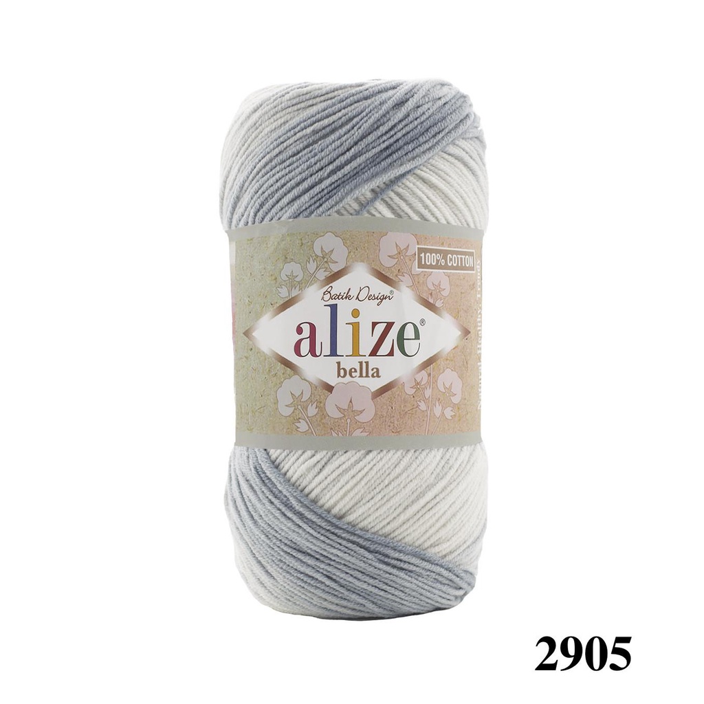 Cuộn sợi cotton hè loang Bella Batik 100 hãng Alize Yarns đan móc áo, váy, khăn hè siêu mát