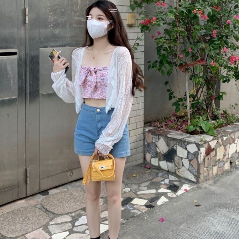 Áo Sơ Mi Ren Dài Tay Chống Nắng Thời Trang Mùa Hè Cho Nữ