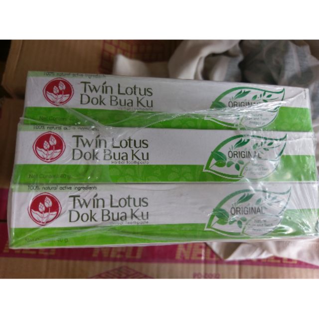 Lố 12 tuýp kem đánh răng thảo dược Twin Lotus 40g Thái lan