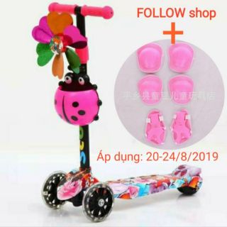 Xe trượt scoorter 4 bánh,có đèn,giỏ, chong chóng