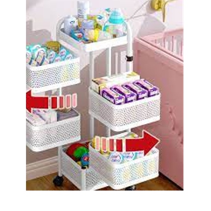 Kệ Rổ Vuông Để Đồ Gia Vị Nhà Bếp Đa Năng - Kệ Xoay Vuông 360 Độ - Có Bánh Xe Di Chuyển Cao Cấp 3 Tầng - 4 Tầng - 5 Tầng
