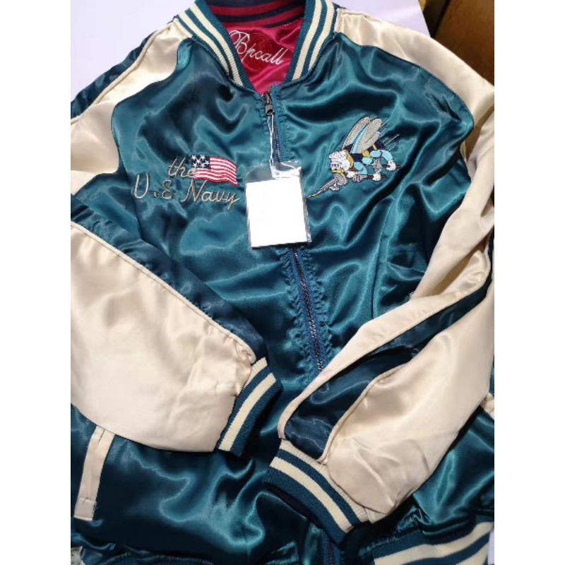 ÁO KHOÁC BOMBERJACKET SUKAJAN 2 MẶT THÊU ONG VÀ HẠC ULZZANG