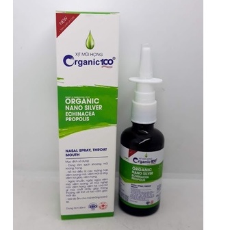 Xịt mũi, họng Organic 100 - Giảm ngạt mũi,thông mũi an toàn cho phụ nữ mang thai và trẻ em từ 2 tuổi