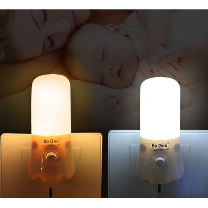Đèn ngủ bogou công tắc 3w siêu sáng và tiện lợi