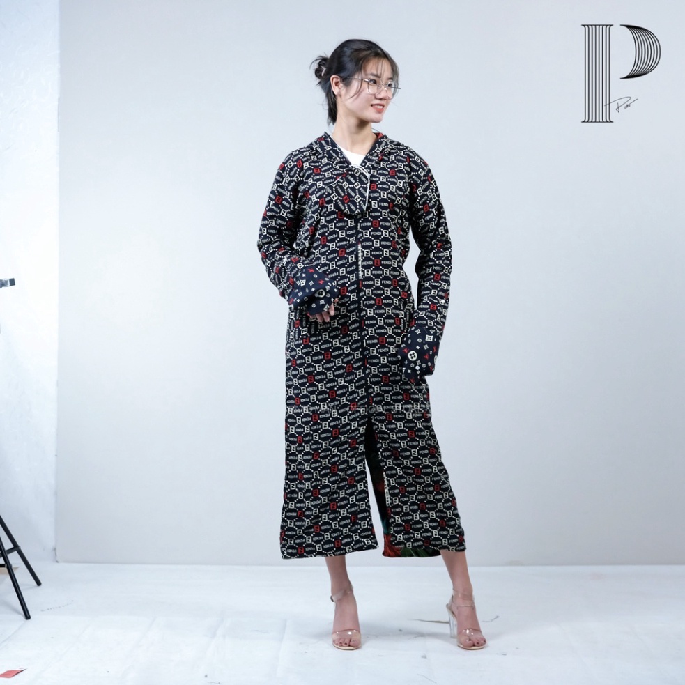 Áo chống nắng toàn thân PATO áo khoác nắng nữ dáng dài vải lanh chất lanh họa tiết