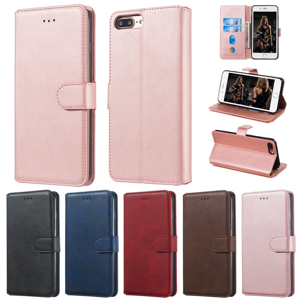 Bao da bò điện thoại nắp lật chính hãng cho iPhone 5 5s 6 6s 7 8 Plus | BigBuy360 - bigbuy360.vn