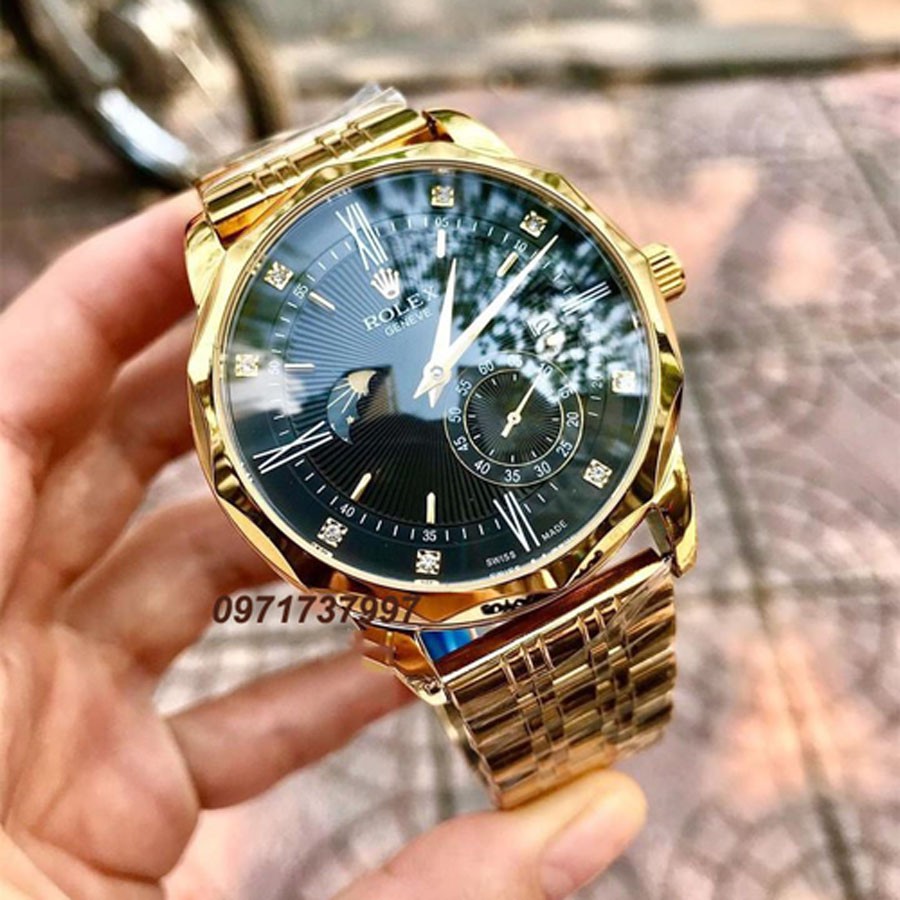 Đồng hồ Rolex hàng Nhật nam máy cơ mạ vàng dây kim loại Automatic size 40mm 41mm